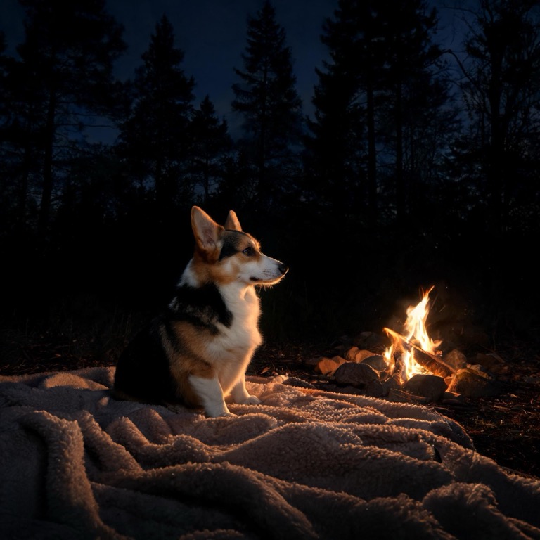 Campfire — AI pet portrait template