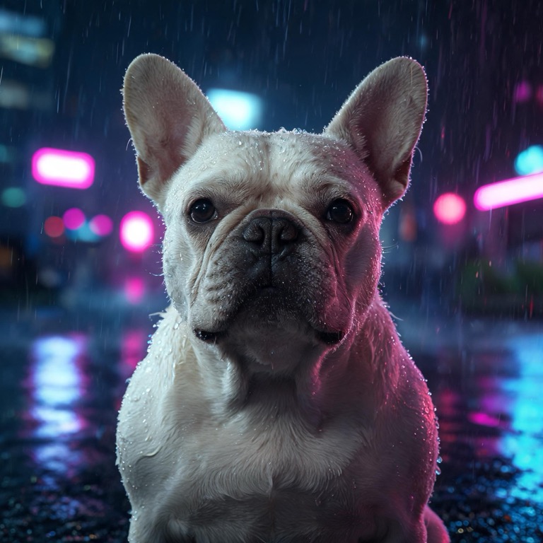 Neon night — AI pet portrait template
