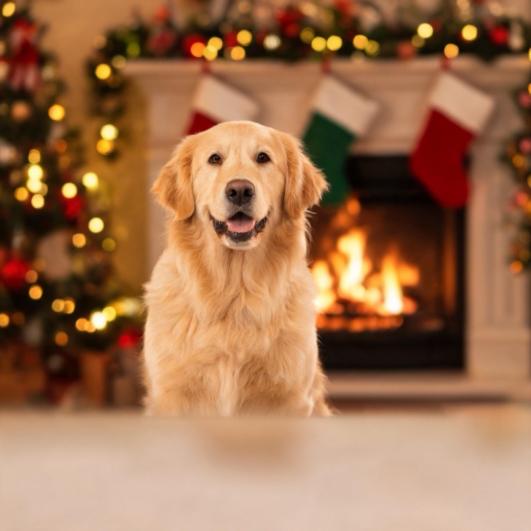 Christmas card — AI pet portrait template
